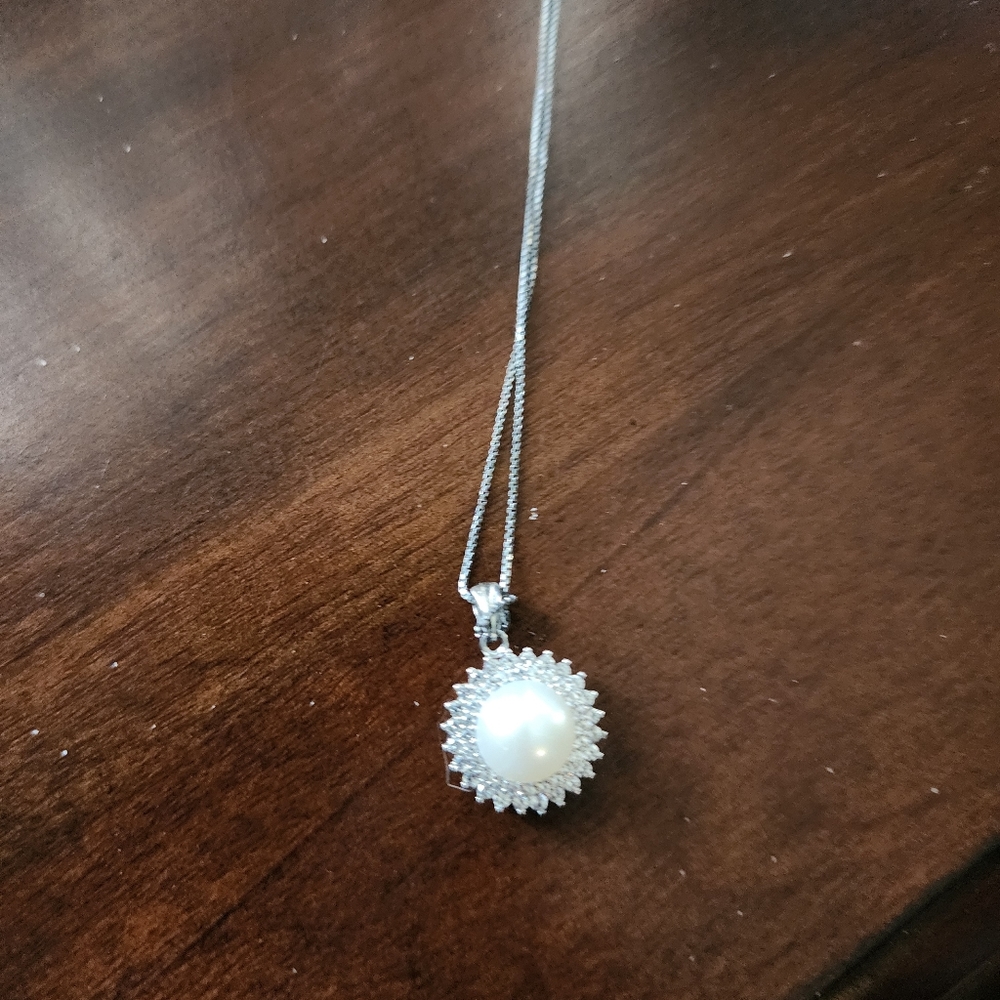 Pearl sterling silver necklace